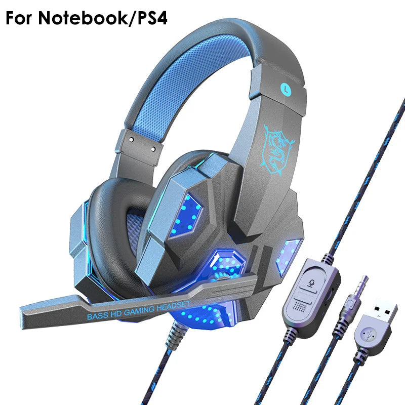 Casque gaming basse avec micro — supra-auriculaire, son stéréo, suppression de bruit, PC, téléphone, jeu vidéo