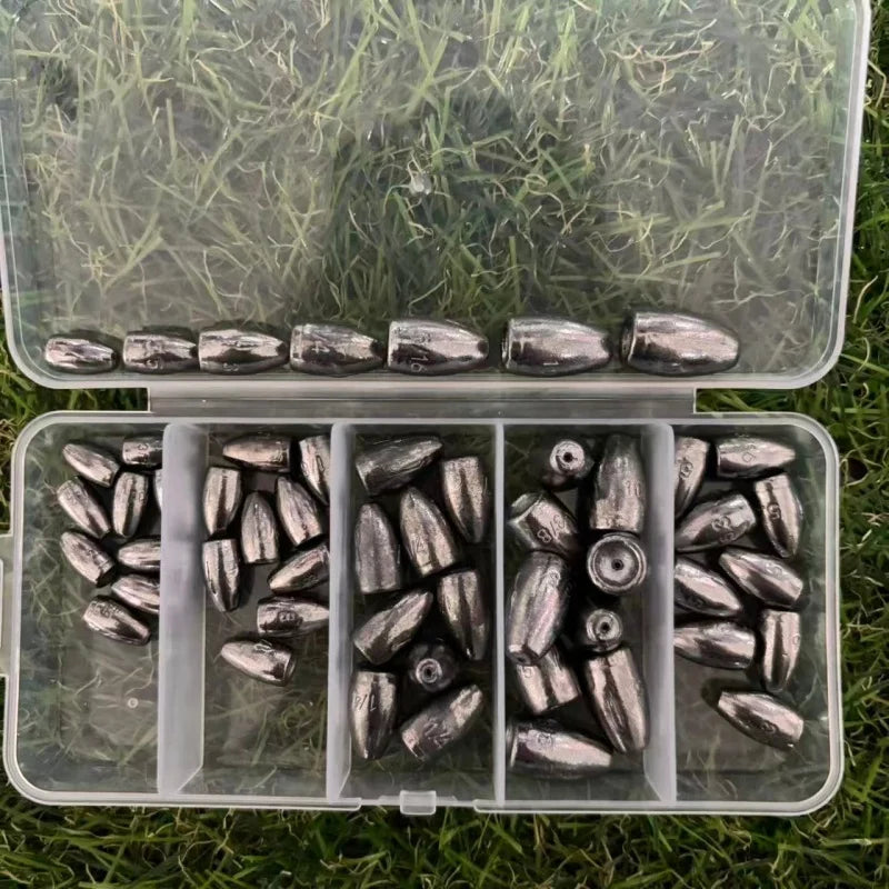 Poids de balle en alliage antémonie, 20 pièces, pour plate-forme Texas, poids de pêche avec noyau en plastique, plate-forme caroline, leurre, accessoires de bar