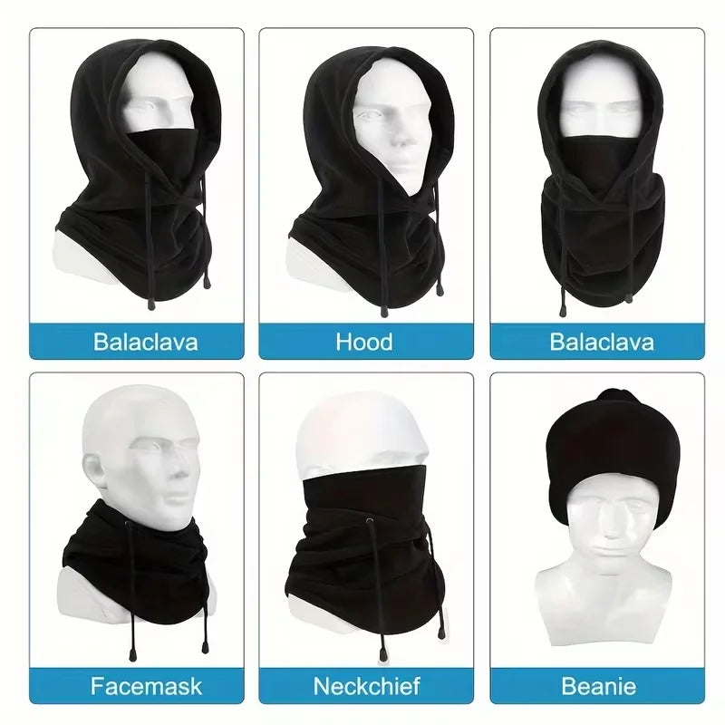 Masque Polaire Hiver Écharpe À Capuche — Coupe-Vent Ski Vélo Pêche Cadeau Noël