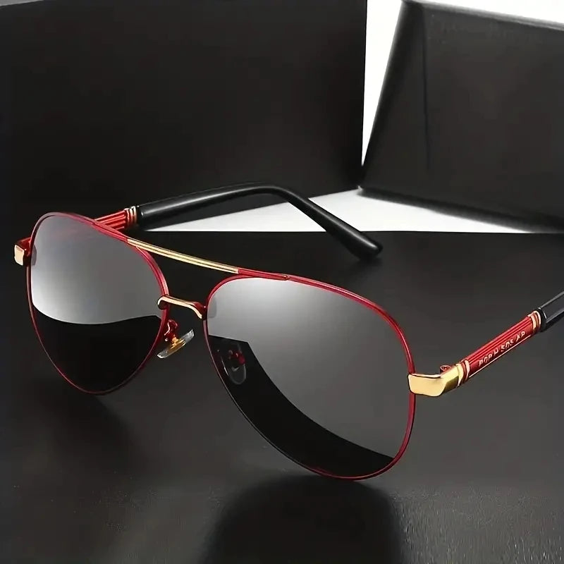 Lunettes de soleil polarisées hommes monture métallique — pêche, conduite, UV400