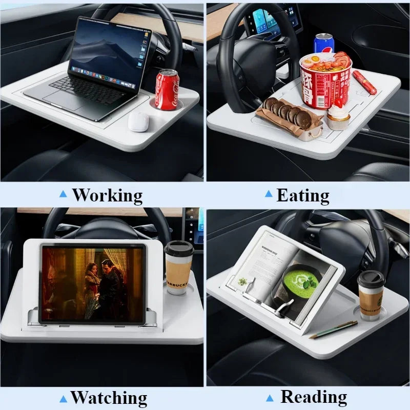 Eary – bureau à volant de voiture pour ordinateur portable, accessoires de voyage sur route, Table pour hommes et femmes, plateau de travail pour manger avec porte-boissons