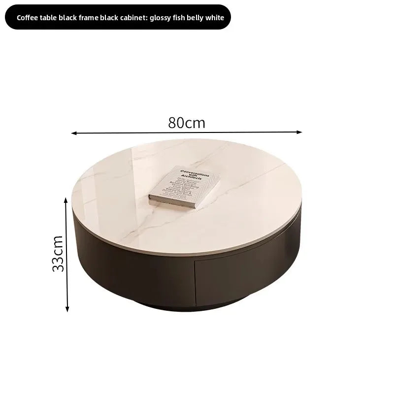 Table basse ronde de salon en acrylique minimaliste — pour filles, restaurant, livres
