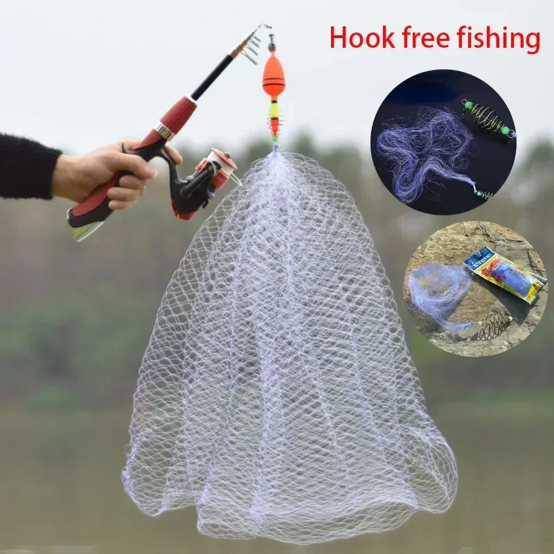 Fishing net trap mesh luminous beads net sea fish net copper material design cast bank gills feeder fishing trap