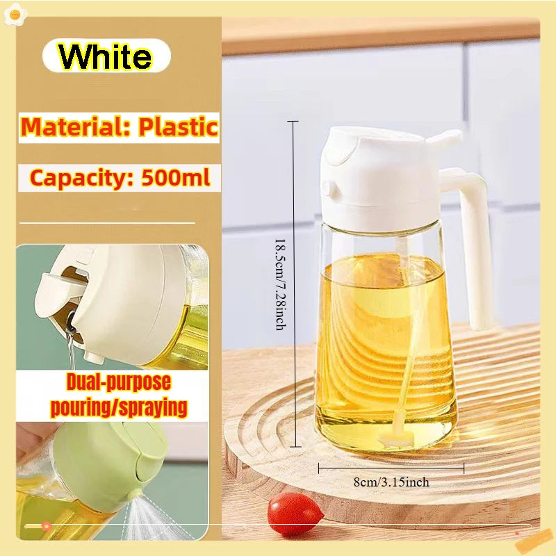 Botella pulverizadora de aceite de oliva para barbacoa, pulverizador de aceite de oliva de plástico, botella vacía, botella de vinagre o brocha de aceite, 200/300/500ml