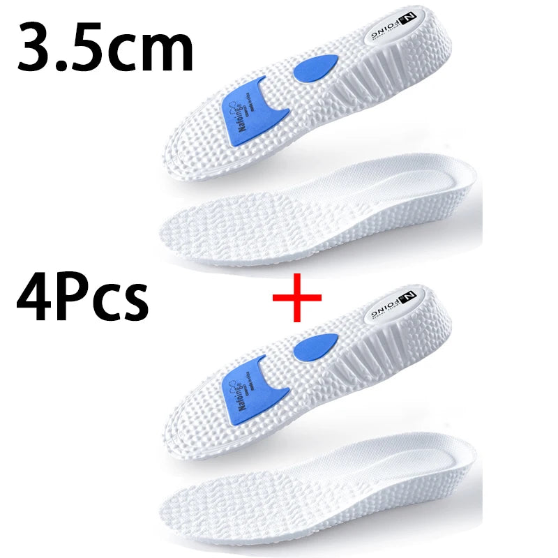 Plantillas elevadoras de altura, plantillas deportivas amortiguadoras para hombres y mujeres, almohadillas cómodas y transpirables para zapatos, 2 unidades/4 unidades