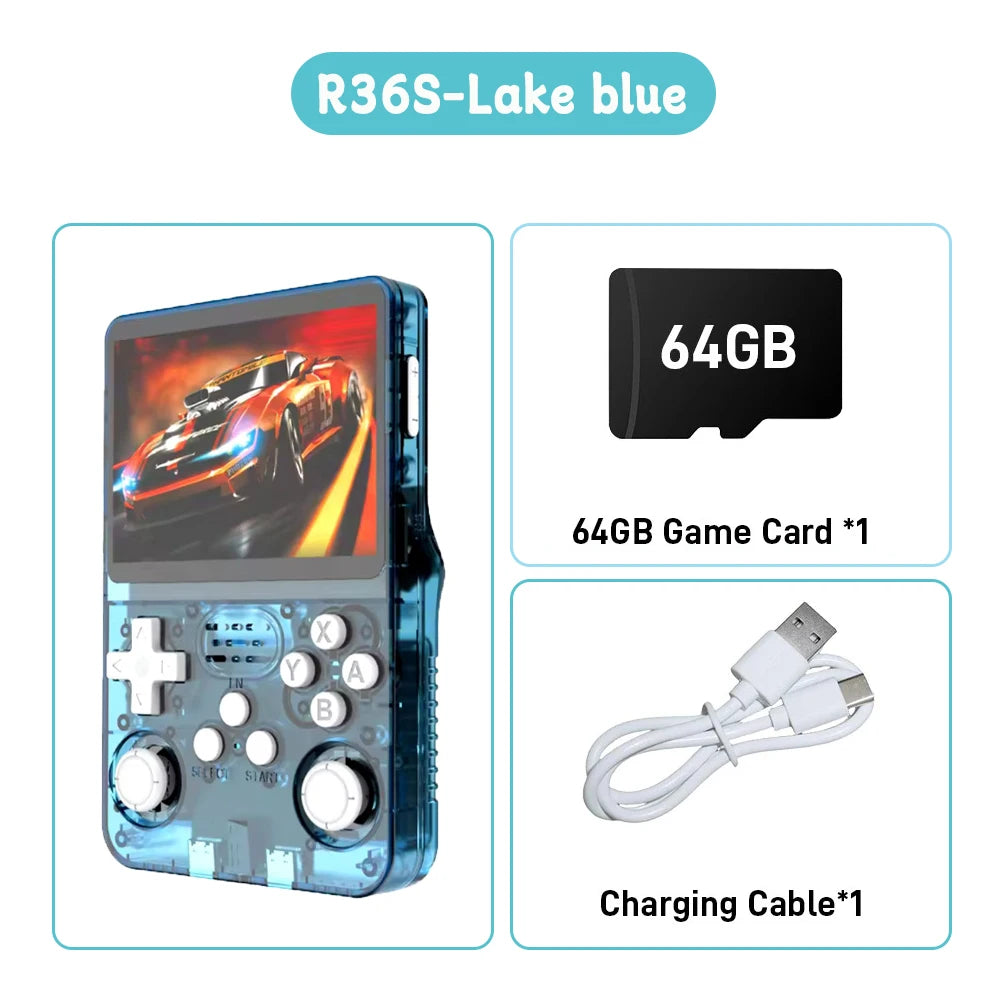 Console de jeu rétro portable 3,5" IPS — 64 Go, plusieurs couleurs, lecteur portable, jeux classiques