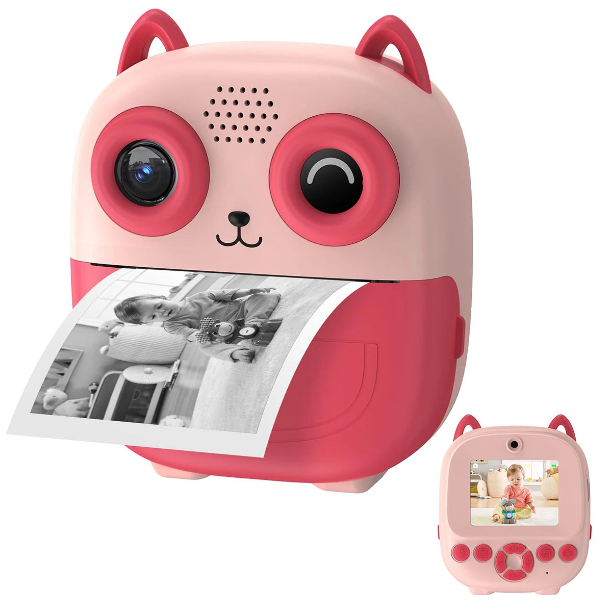 Caméra à impression instantanée, appareil photo multifonctionnel pour tout-petits avec impression de photos instantanée, appareil photo numérique à écran HD de 2,4 pouces pour Photo