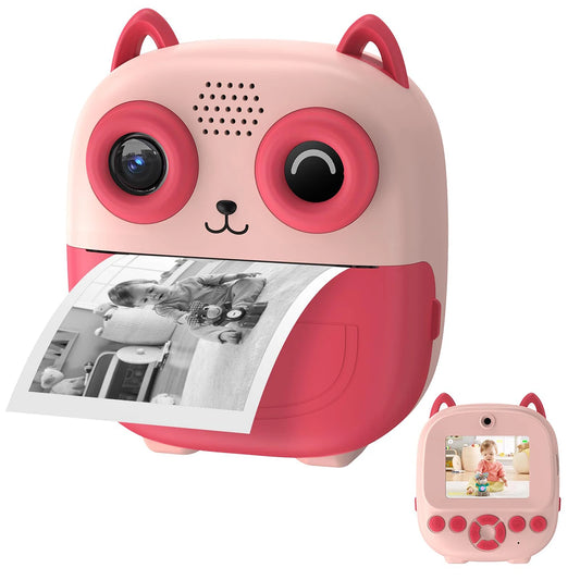 Caméra à impression instantanée, appareil photo multifonctionnel pour tout-petits avec impression de photos instantanée, appareil photo numérique à écran HD de 2,4 pouces pour Photo