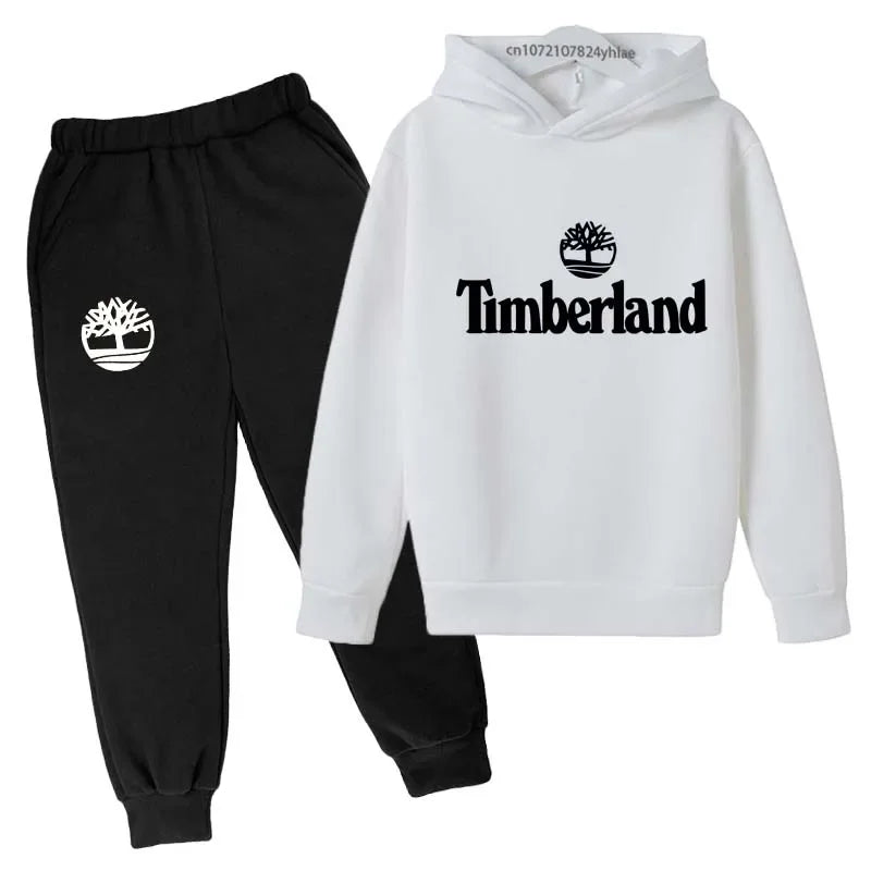 Ensemble Survêtement Enfants Style — Sweat À Capuche Pantalon 2 Pièces 2-13 Ans