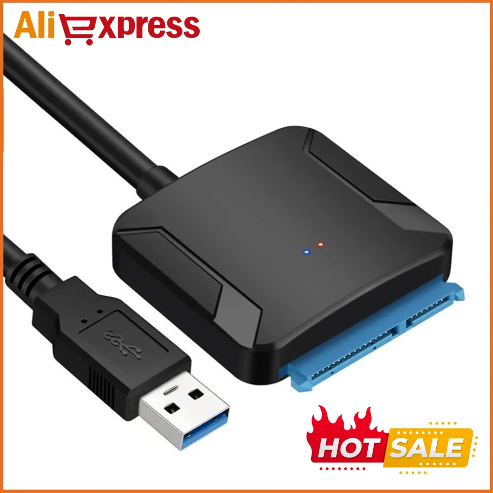 Câble adaptateur SATA vers USB 3.0 pour disque dur SSD HDD SATA III 2.5/3.5 pouces, convertisseur de disque dur, prise en charge UASP avec adaptateur d'alimentation 12V