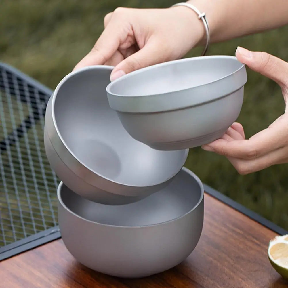 Bol Portable en titane à Double paroi, ultraléger, vaisselle de Purification écologique pour Camping en plein air barbecue pique-nique arrière