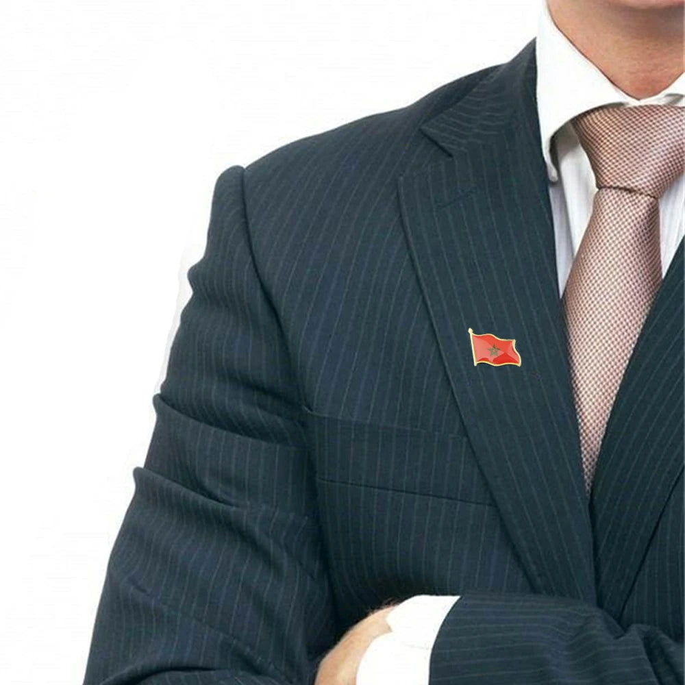 Pin de solapa de epoxi, Bandera Nacional del Reino de Marruecos, insignia/broche para bolso de traje oficial, accesorios para sombrero