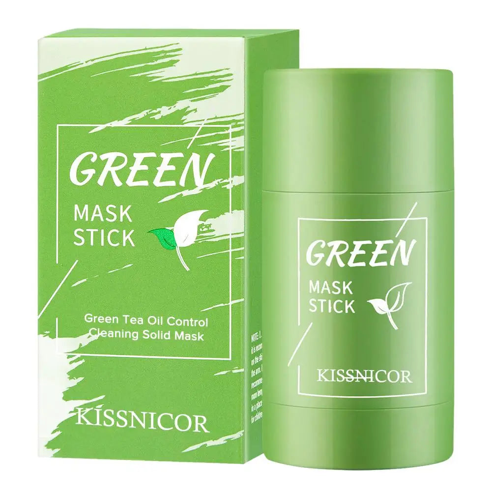 Masque de nettoyage du visage, bâton de nettoyage au thé vert, rétrécit les Pores, dissolvant de points noirs en profondeur, masque hydratant, soins pour la peau