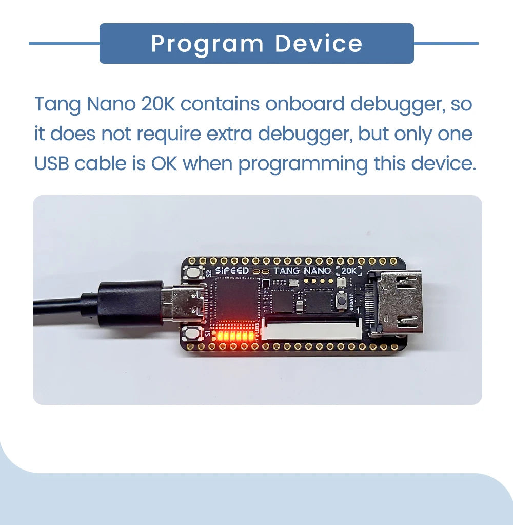 Carte de développement FPGA Sipeed Tang Nano 20K, lecteur de jeu rétro RISCV Linux