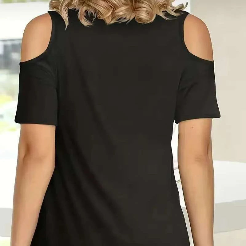 T-shirt court à épaules dénudées pour femme, version coréenne, collection printemps-été 2026, haut court et décontracté pour femme