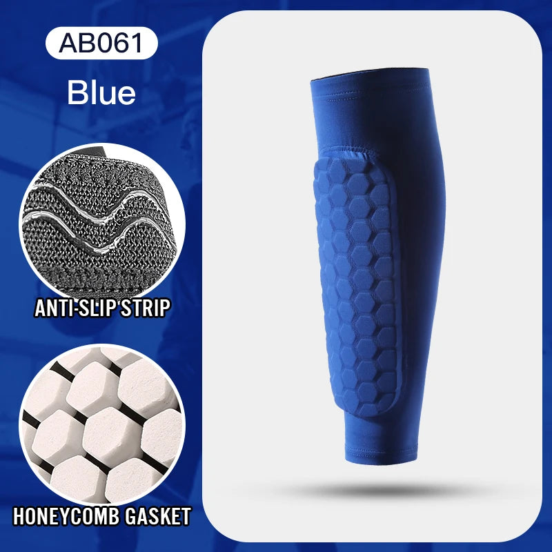 Manchon de Compression Mollet Football — Protège-Tibia Mousse & Coussin Nid d’Abeille