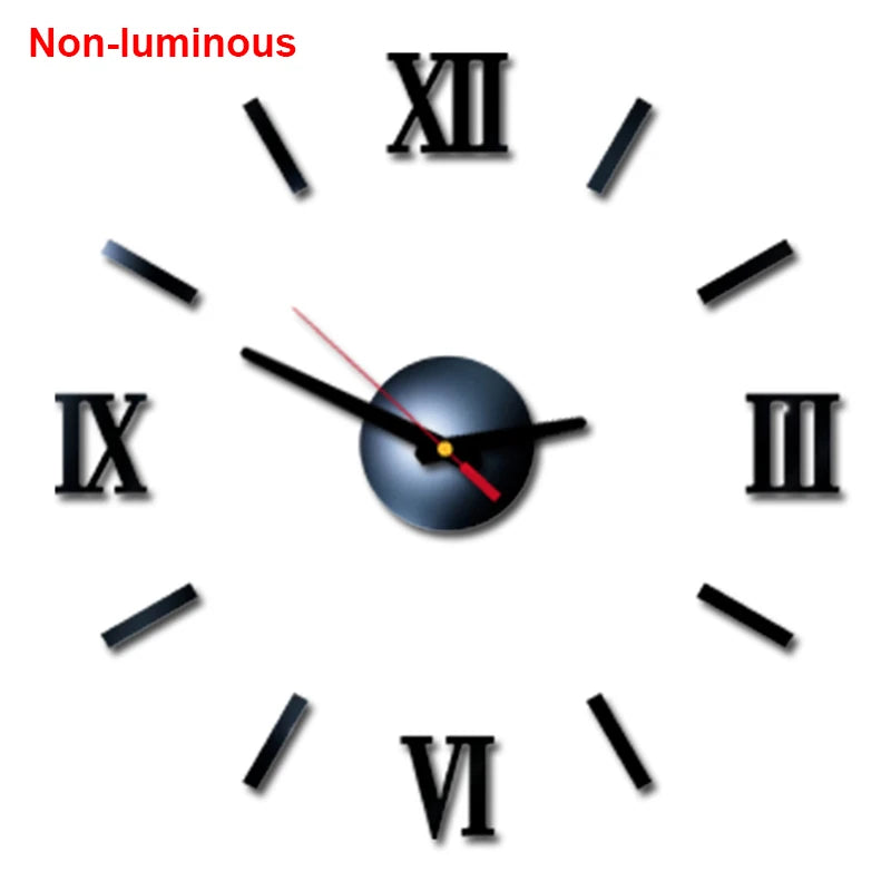 Wall clock DIY Luminous Wall Clock Quartz Watch Acrylic Mirror Stickers Wall Clock Wall Decoration Hot Home Decoration