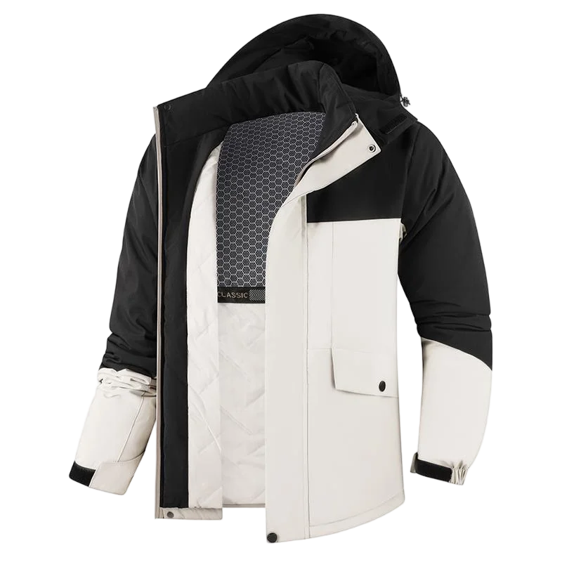 Veste d'hiver épaisse et imperméable pour homme, coupe-vent, chapeau détachable, multi-poches, coupe-vent de travail, Safari