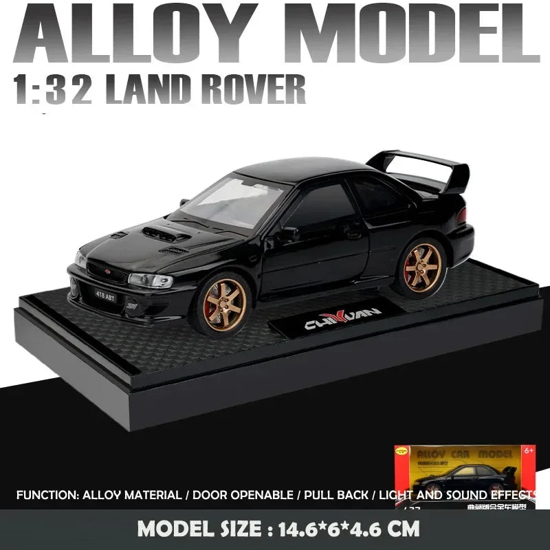 Simulation 1:32 Subaru Impreza WRX 22B STI Modified Diecast Alloy Metal Car Model Miniature Car for Kids Boys Birthday Gift