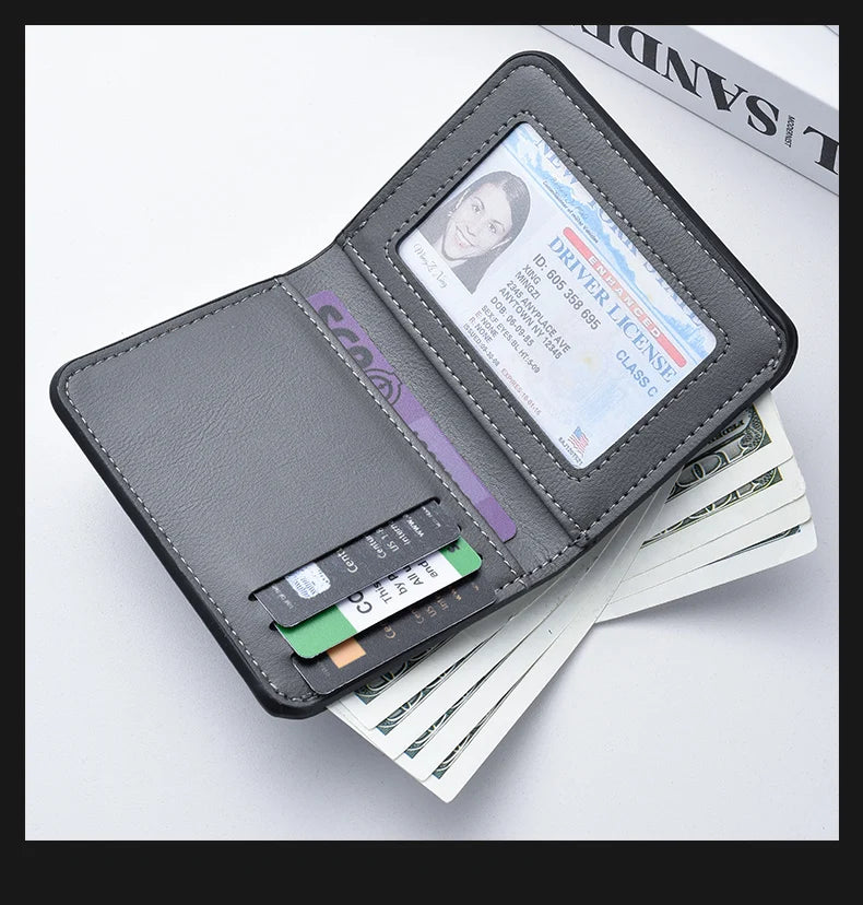 Mini portefeuille Ultra-fin en cuir PU souple pour hommes, 1 pièce, porte-cartes de crédit, court et Vertical, de haute qualité