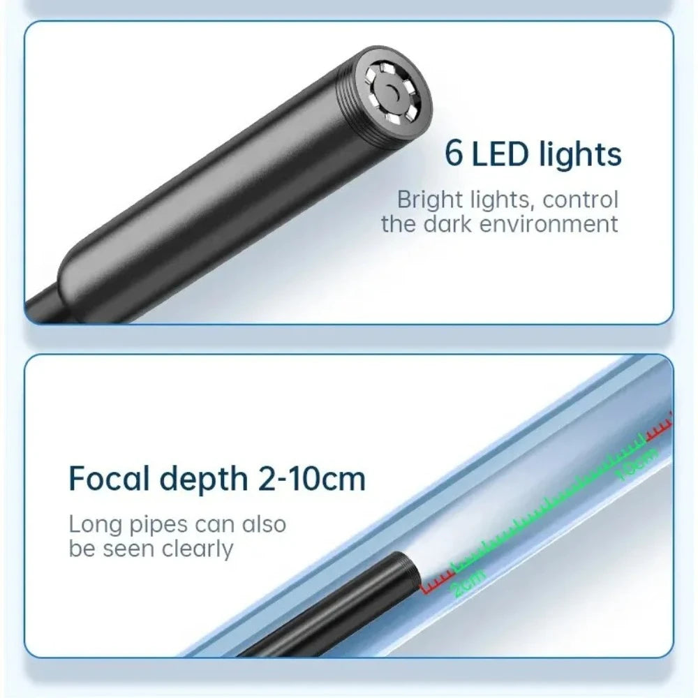 USB Endoscope for Android OTG Phone, 5.5mm Endoscopic Inspection Snake Camera, IP67 Waterproof with 6 LED Lights for Type C