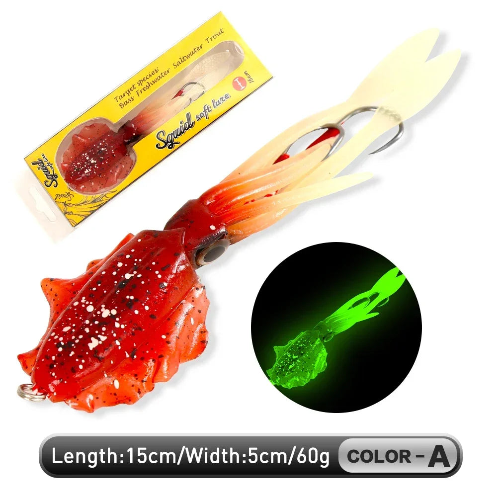 ZUKIBO-Appât souple pour la pêche au calmar, leurre de pêche à la traîne, gabarits de tête de poulpe, gabarit de calmar UV Shoous pour la pêche en bateau de haute mer, appâts Wobblers, 60g