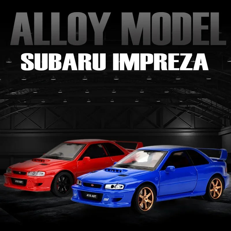Simulation 1:32 Subaru Impreza WRX 22B STI Modified Diecast Alloy Metal Car Model Miniature Car for Kids Boys Birthday Gift