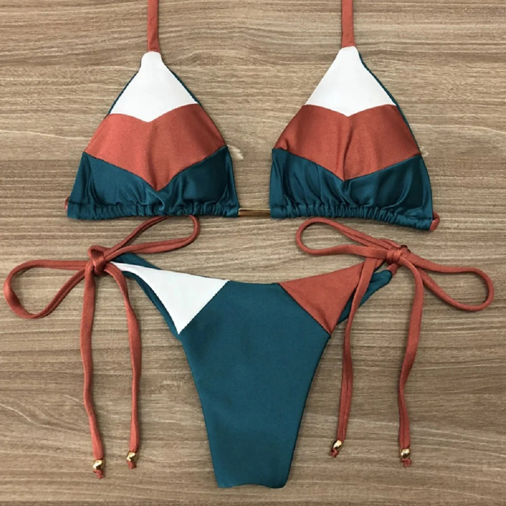 2023 Sexy Bikini multicolore maillot de bain femmes maillots de bain Push Up côtelé Bikini ensemble brésilien maillot de bain vêtements de plage baigneur Biquini