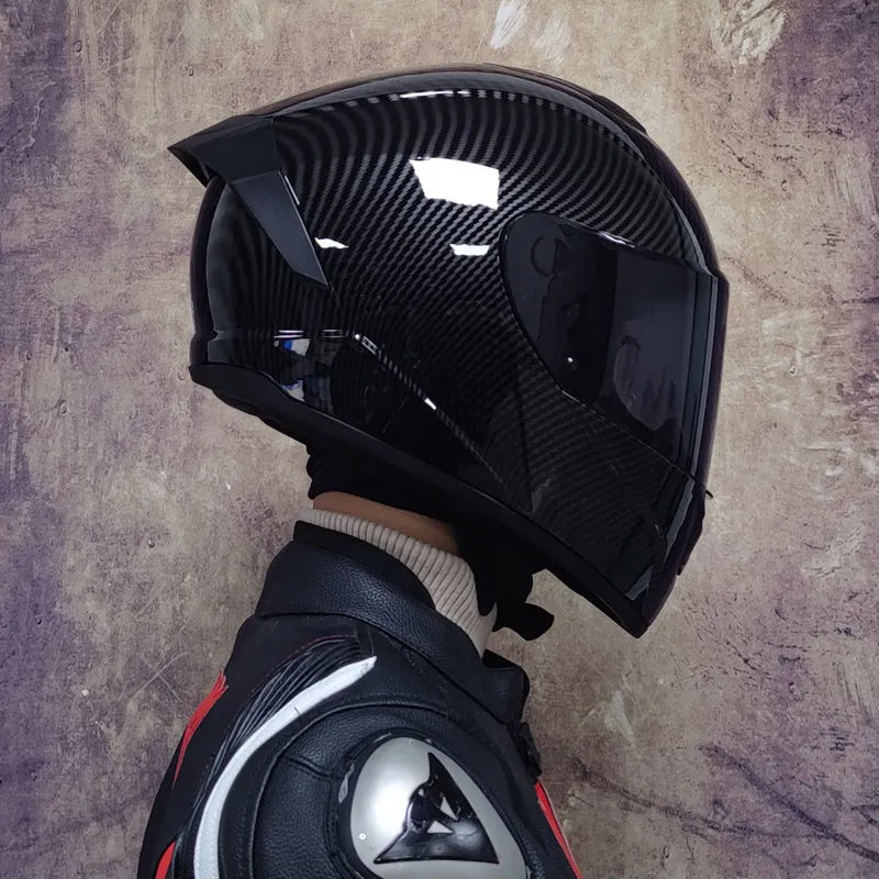 Casques moto pour hommes et femmes — double lentille, locomotive