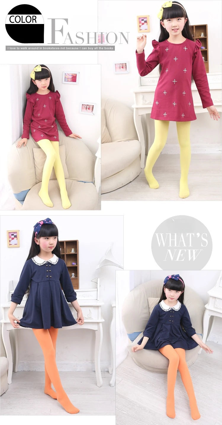 Collants d'été couleur bonbon pour enfants, collants de danse de Ballet pour filles, bas en velours blanc uni pour enfants