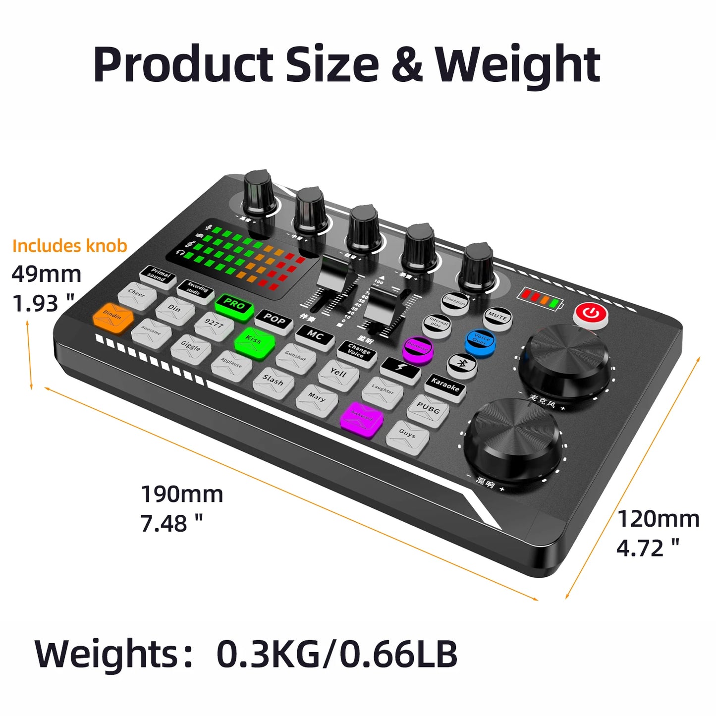 F998 – Kit DJ carte son et mélangeur vocal avec microphone et câble pour studio et live