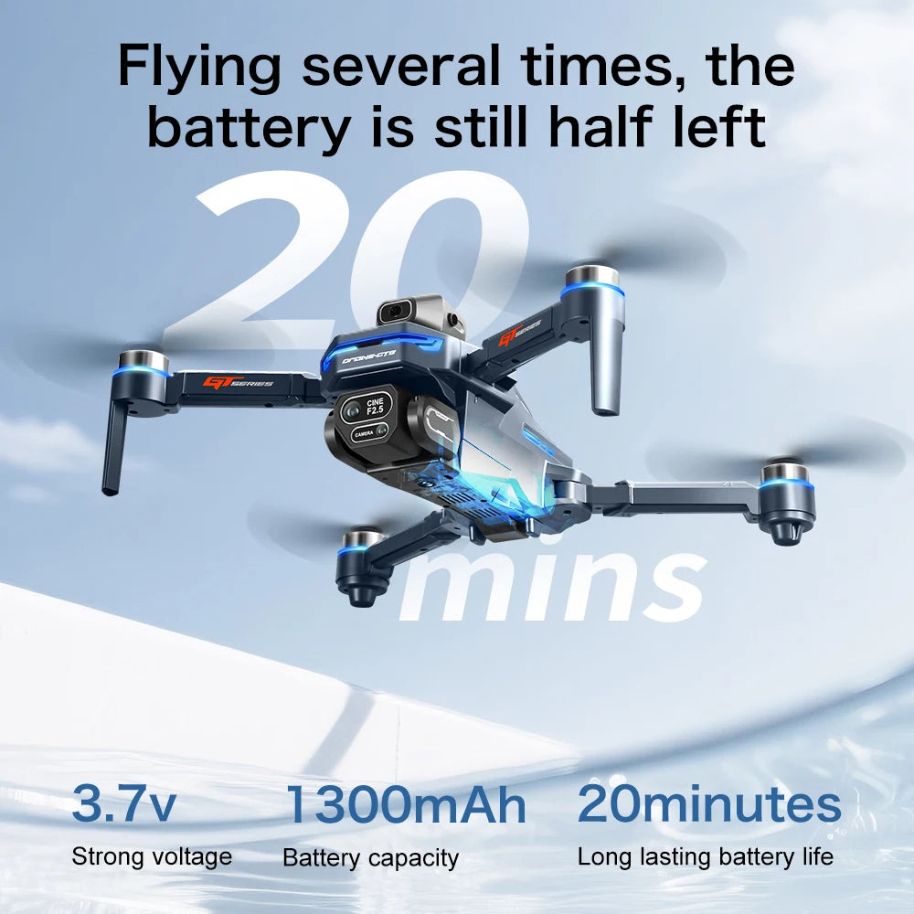 Drone GPS 8K professionnel — double caméra, moteur brushless, maintien d'altitude, quadricoptère pliable RC