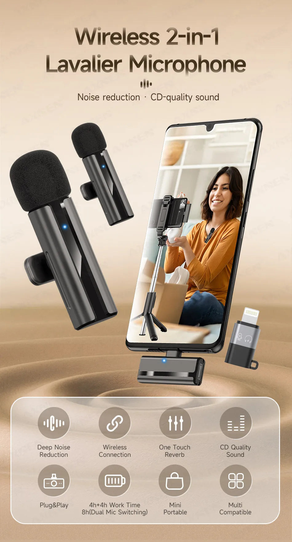 P05 — Stabilisateur Smartphone Suivi IA 360° Support Table Live & Vidéo