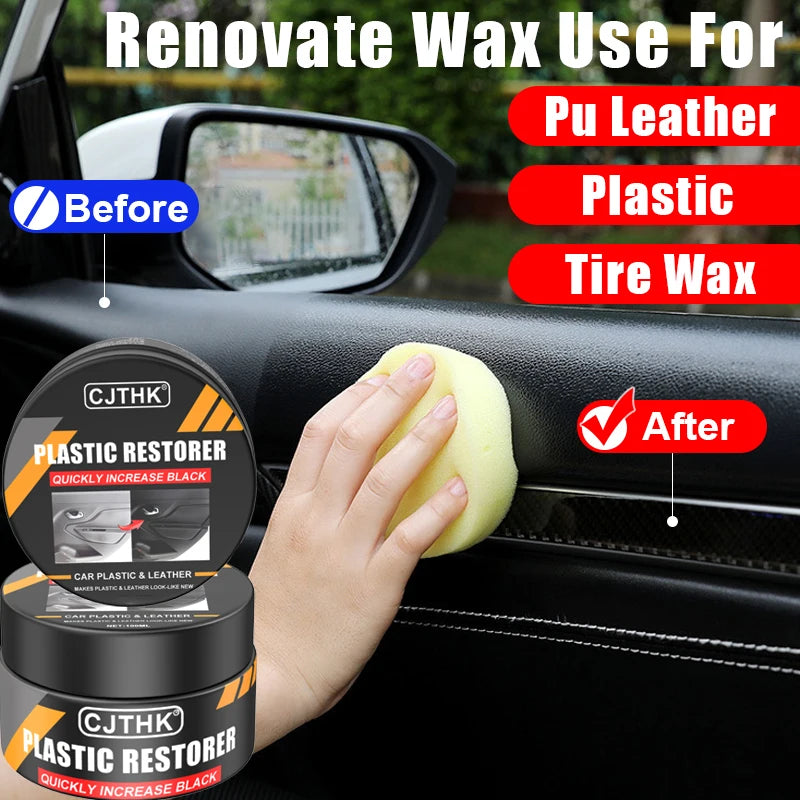 Car Plastic Restorer Back to Gloss Black Auto Interior Leather and Panel Renewal Wax Coating Agent Auto Polish and Repair Coating