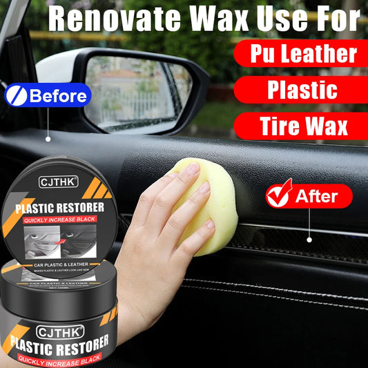 Restaurateur de plastique de voiture retour au noir brillant Auto intérieur cuir et panneau renouvellement cire revêtement Agent Auto vernis et réparation revêtement