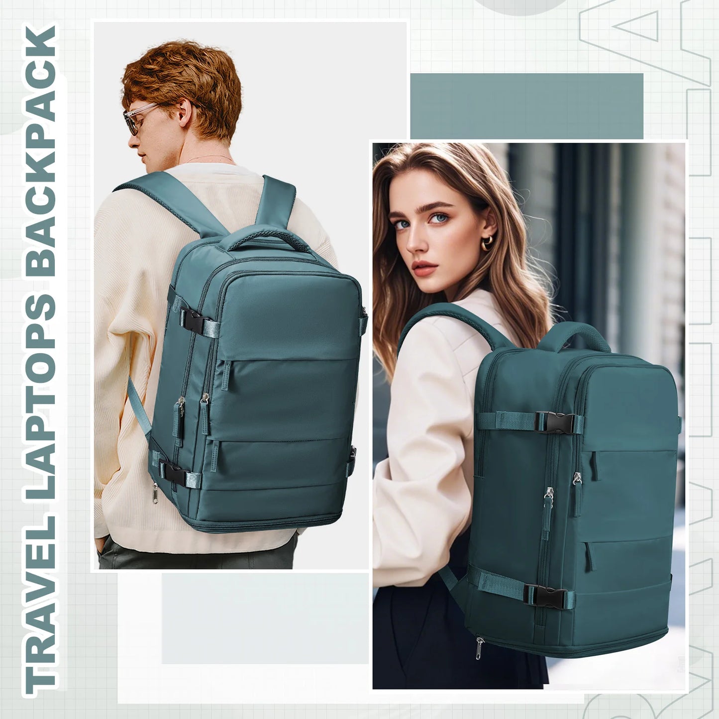 Easyjet-Cabin Bag for Men and Women, Travel Flight Backpack, Ryanair Carry-on Bag, Laptop Backpack, Cabin Size, 45x36x20, 40x20x25