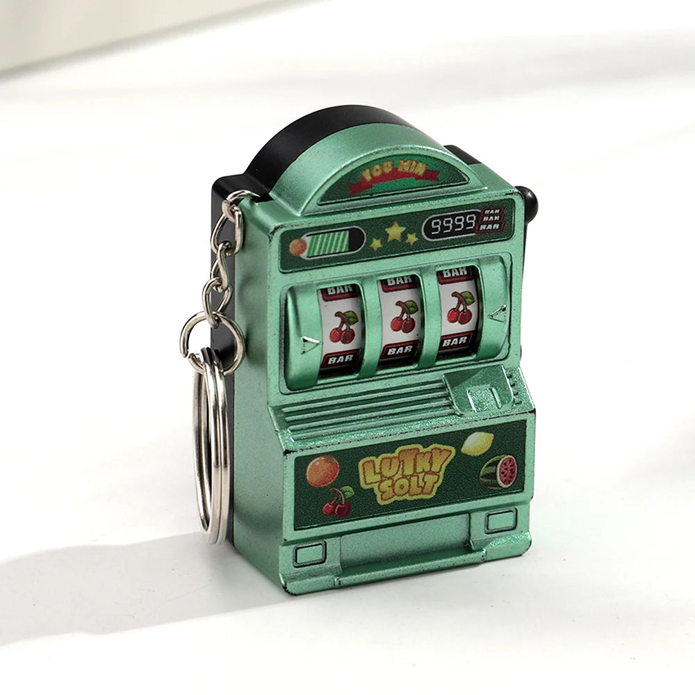 Porte-clés Machine à fentes de fruits, porte-bonheur Jackpot, Mini pendentif de Casino, breloque de sac, cadeaux de nouveauté pour enfants et adultes