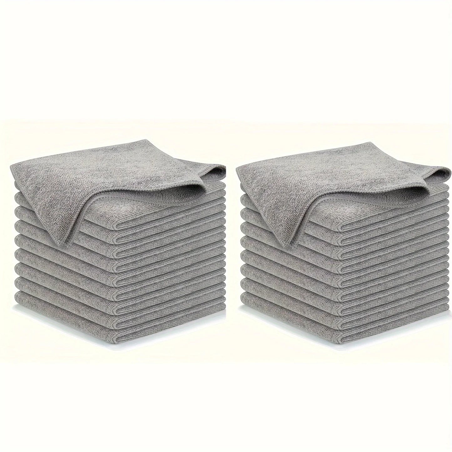 Juego de rejillas absorbentes, suaves y antimanchas, de microfibra, toallas de cocina, gris claro, 5 piezas, 10 piezas, 20 piezas