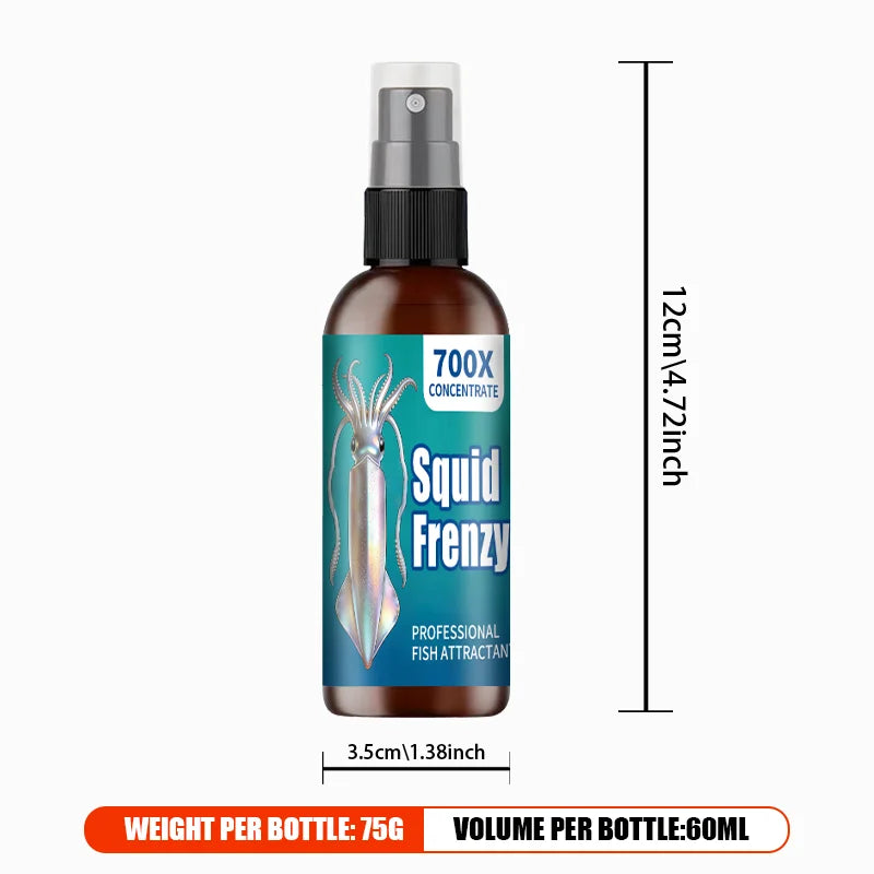 Liquide de pêche multi-effet de calmar, spécialement conçu, stimule rapidement le calmar de la faim, liquide de pêche professionnel, attractif de calmar