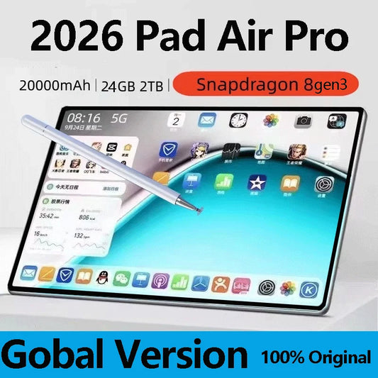 Tablet PC original iPad Air Pro de 11 pulgadas, edición mundial, 24 GB, 2 TB, Android 16, 4K HD, 5G, doble SIM, videollamada, WIFI, pantalla HD