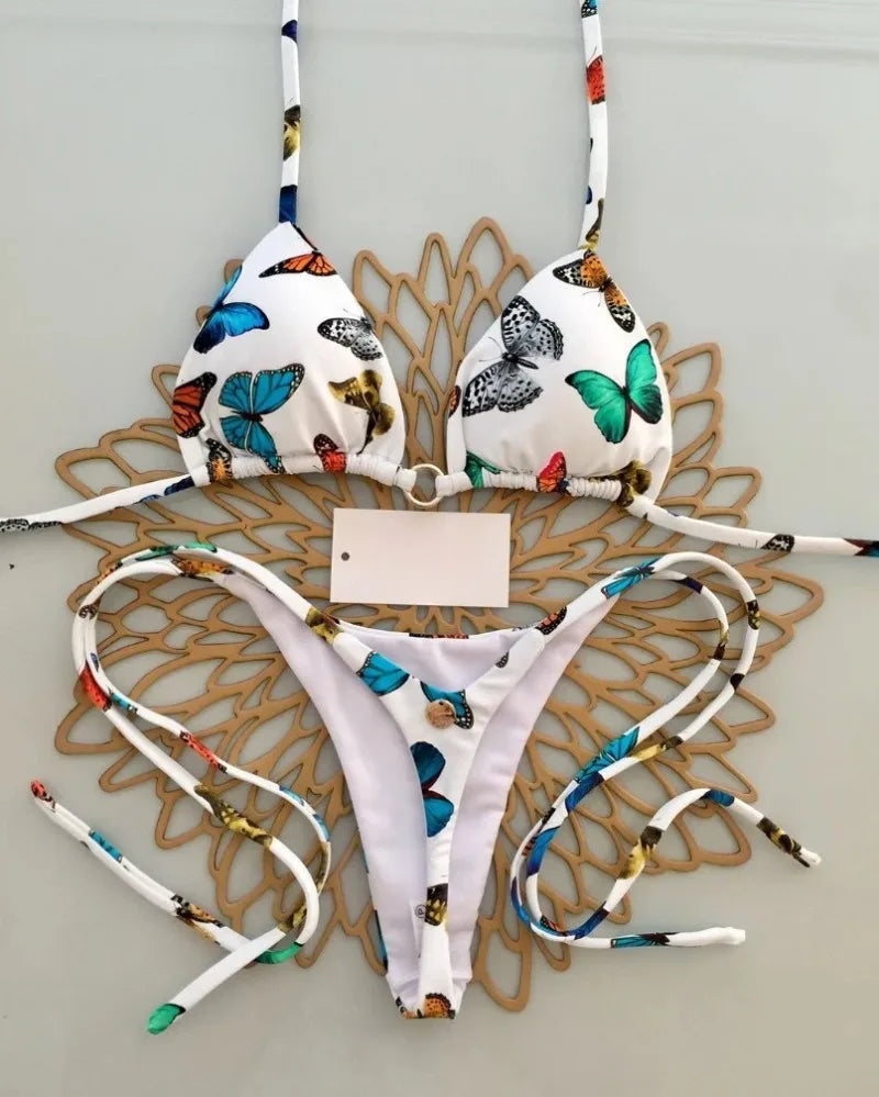 Nouveau Bikini femmes maillot de bain plage vacances maillots de bain imprimé léopard Sexy Bikini ensemble maillots de bain maillot de bain string maillot de bain Biquinis