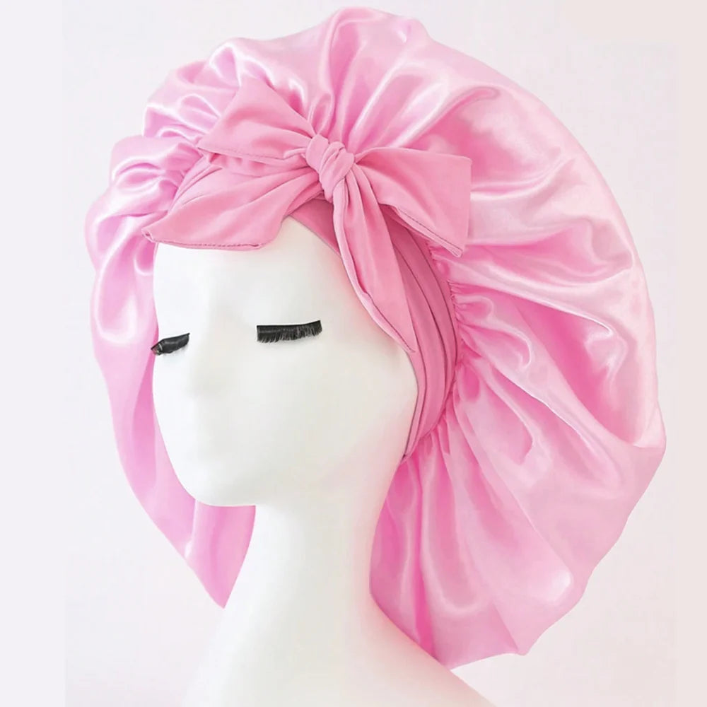Bonnet réglable en satin pour hommes et femmes — dormir, cheveux, bande lourde