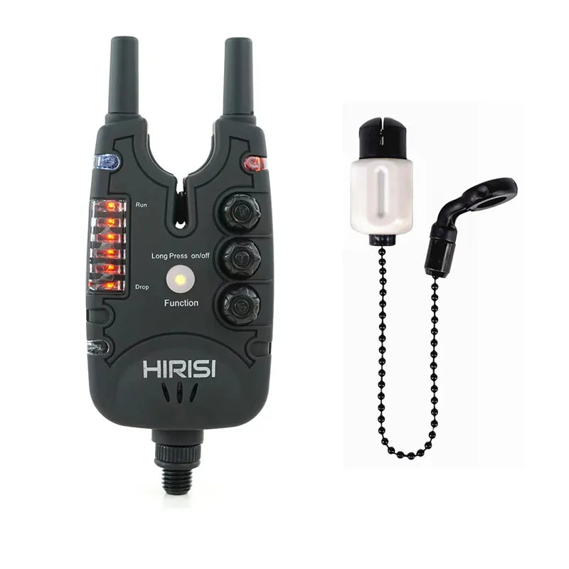 Alarme de pêche à la carpe Hirisi avec volume, tonalité, sensibilité et indicateur LED réglables - Accessoire de pêche essentiel B150