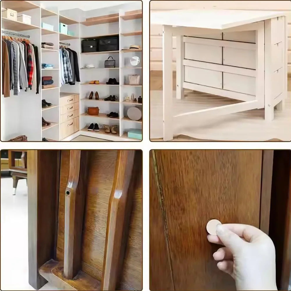 Tapas de tornillo autoadhesivas para muebles de madera, pegatinas para agujeros, manualidades de madera, escritorio y armario, adorno de pegatina MELArt, 54 unidades por juego