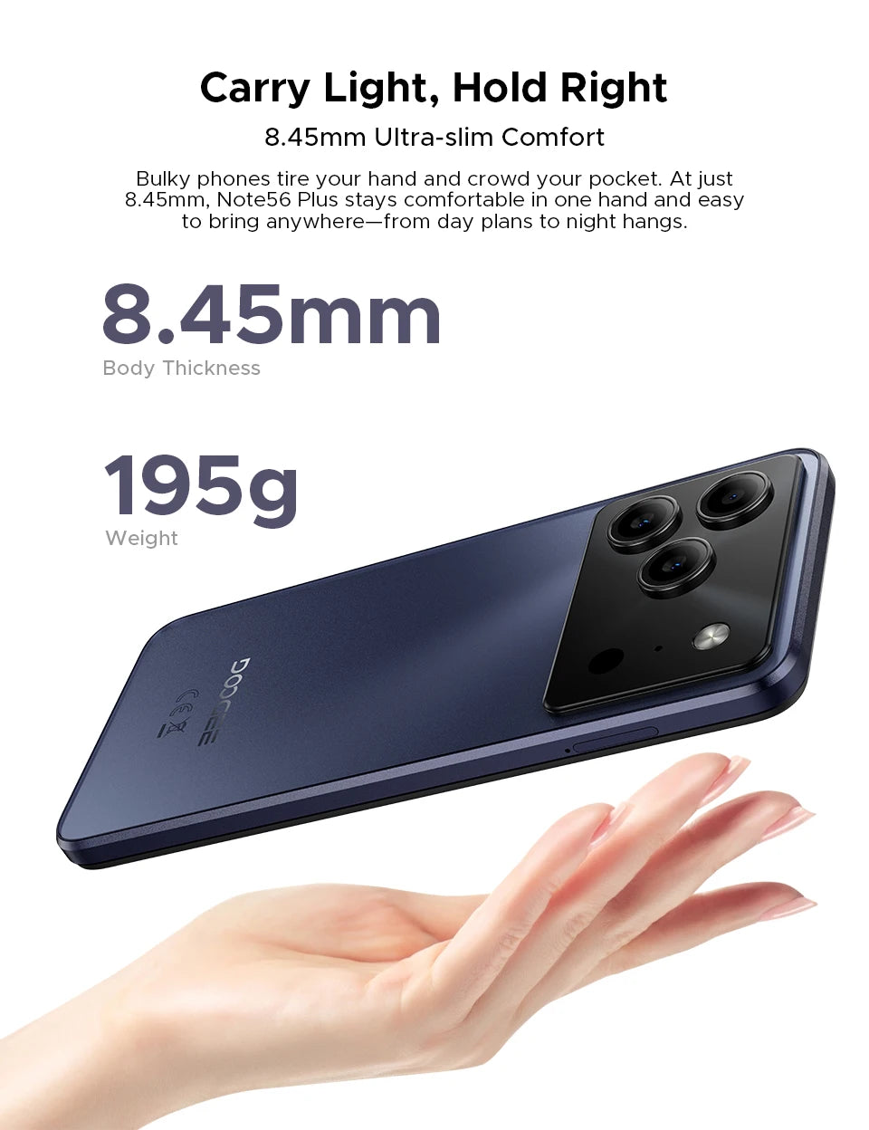 DOOGEE Note56 Plus Smartphone Android 16 — 48+256 Go, 6150 mAh, 6,56" 90Hz, 50 MP, NFC