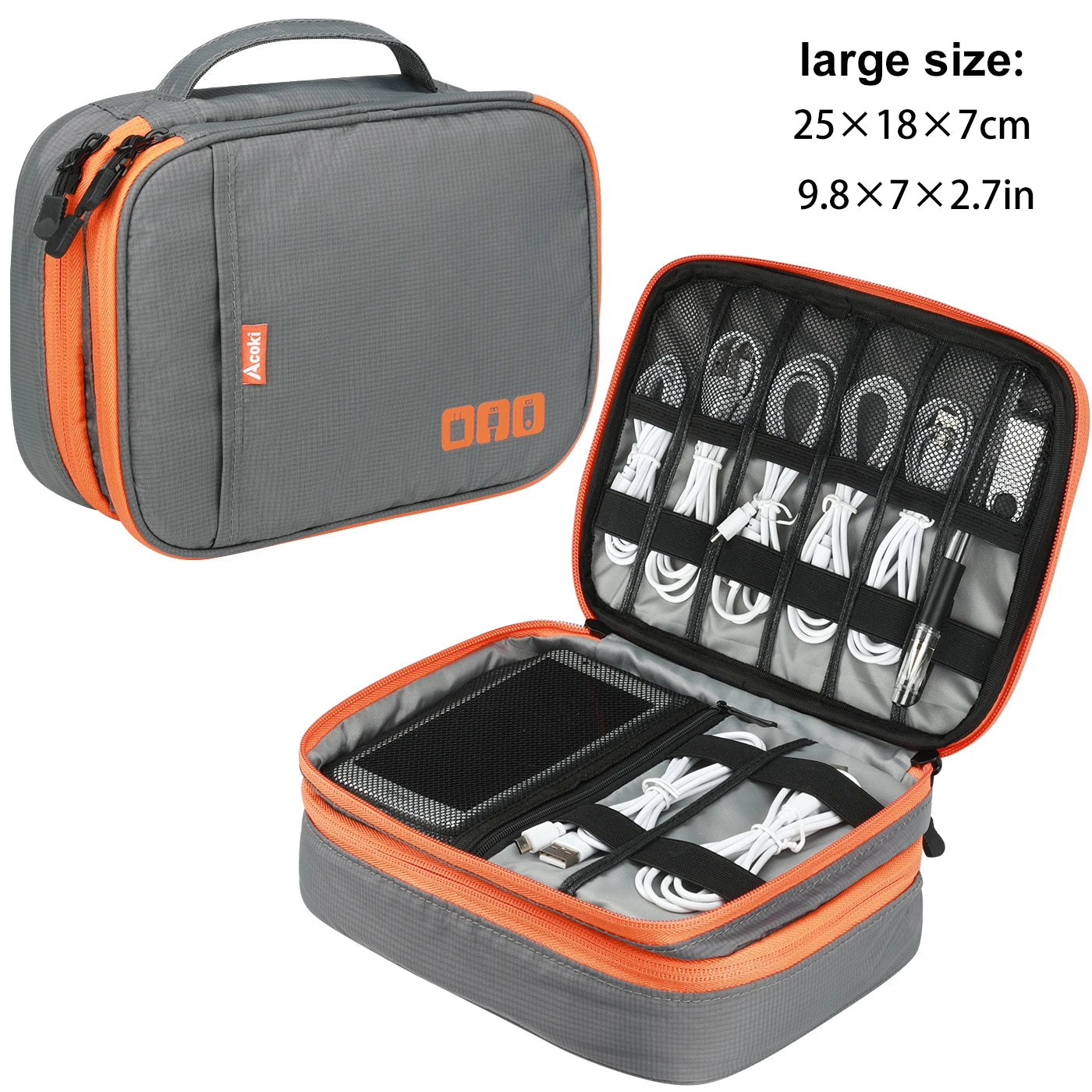 Clearance_Portable Electronic Accessories Travel Case, Cables Storage Bag Gadget Carry Bag for iPad, Cables, Power, USB Flash Drive