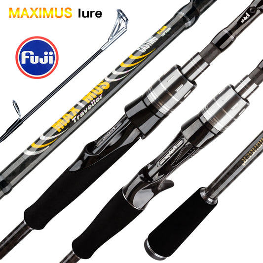 MAXIMUS leurre canne à pêche 1.8m 2.1m 2.4m 2.7m 3.0m 30T carbone filature Baitcasting FUJI Guide voyage coulée 3-35g L/M/MH BIUTIFU