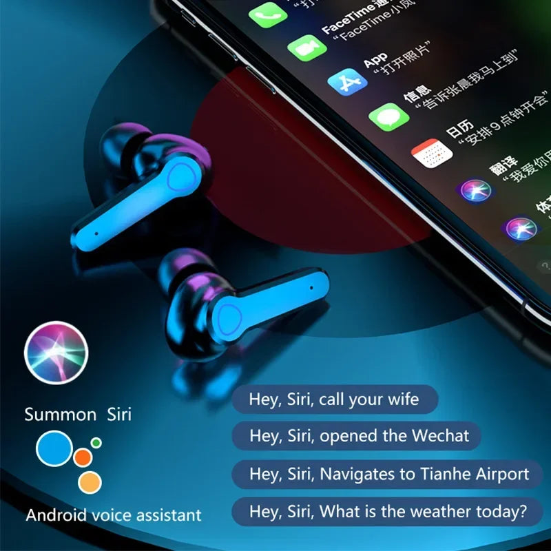 M19 TWS Bluetooth Wireless Earbuds, Smart Touch Control, Waterproof, LED Display, with Mic