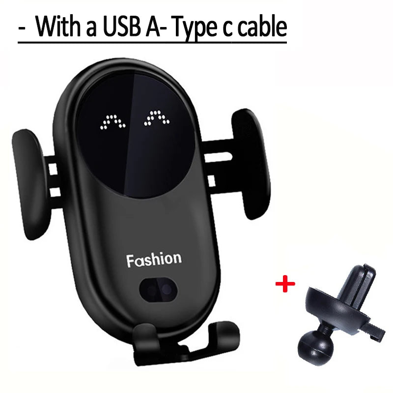 Support de chargeur sans fil 30W pour voiture, support de téléphone pour grille d'aération, rotatif, Intelligent, infrarouge, charge rapide sans fil