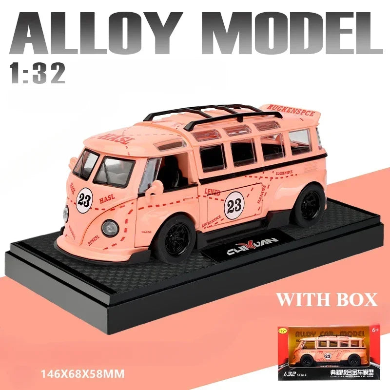 Modèle de Bus T1 1:32, son et lumière pour enfants, véhicule jouet moulé sous pression, décoration de maison, Voiture Miniature en métal